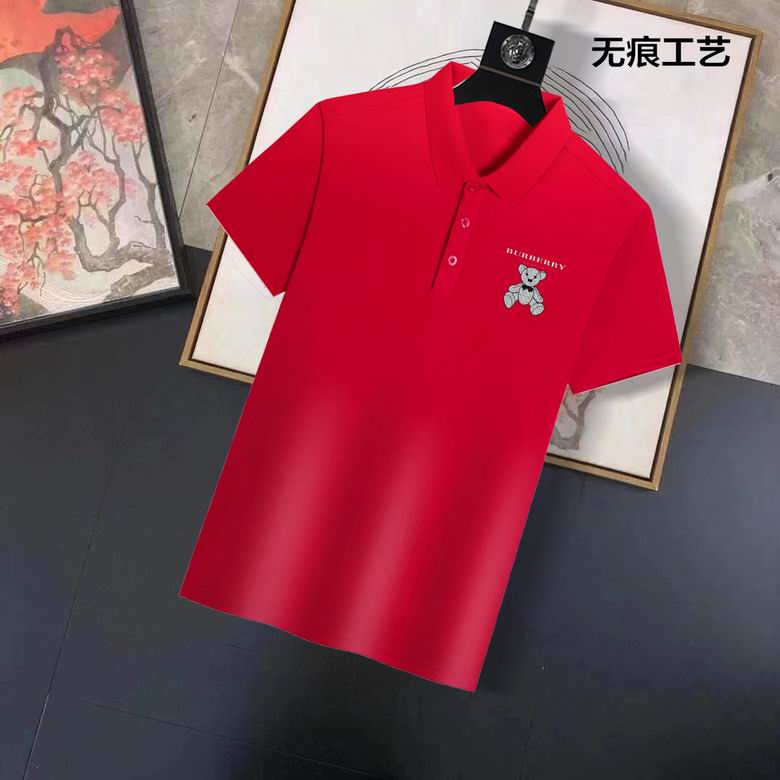 Wholesale Cheap B urberry Short Sleeve Lapel Replica T Shirts for Sale