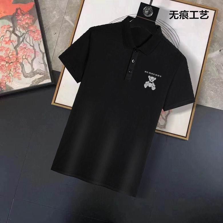 Wholesale Cheap B urberry Short Sleeve Lapel Replica T Shirts for Sale