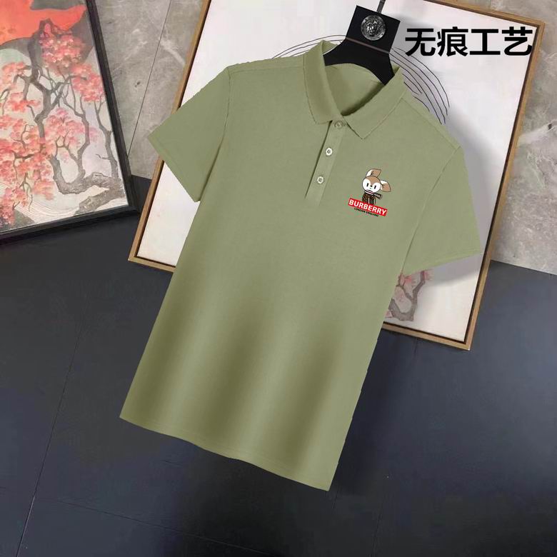 Wholesale Cheap B urberry Short Sleeve Lapel Replica T Shirts for Sale