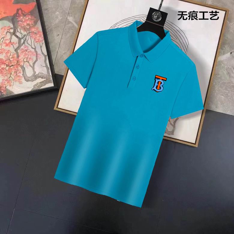 Wholesale Cheap B urberry Short Sleeve Lapel Replica T Shirts for Sale