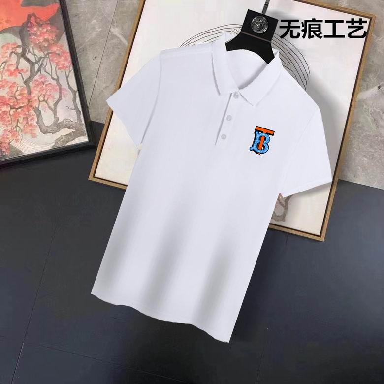Wholesale Cheap B urberry Short Sleeve Lapel Replica T Shirts for Sale