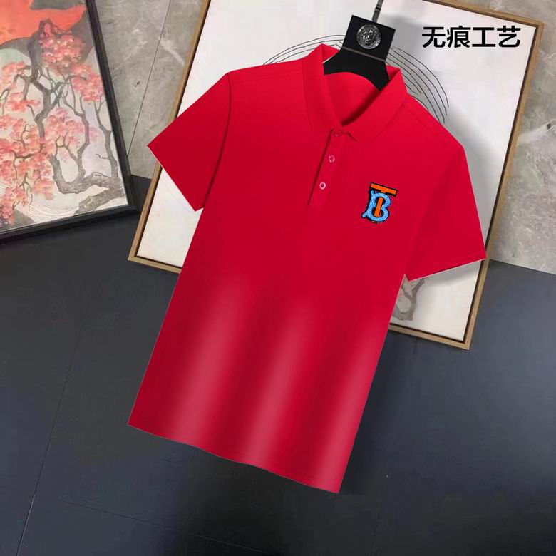 Wholesale Cheap B urberry Short Sleeve Lapel Replica T Shirts for Sale