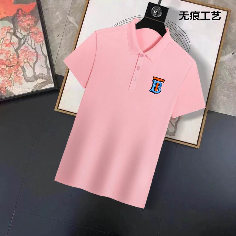 Wholesale Cheap B urberry Short Sleeve Lapel Replica T Shirts for Sale