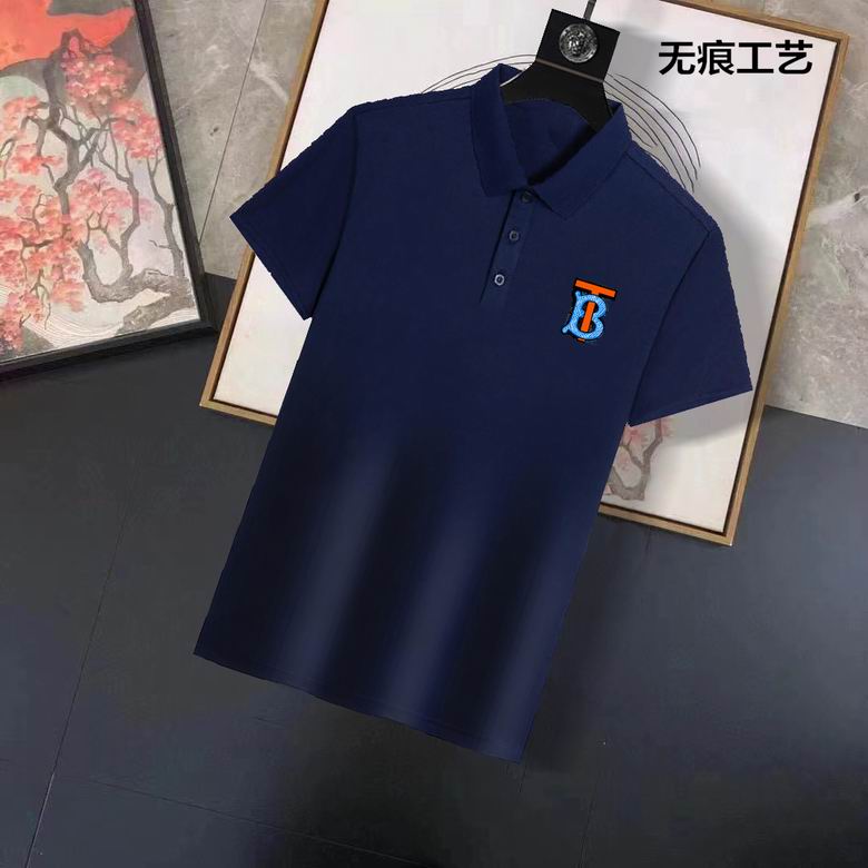 Wholesale Cheap B urberry Short Sleeve Lapel Replica T Shirts for Sale