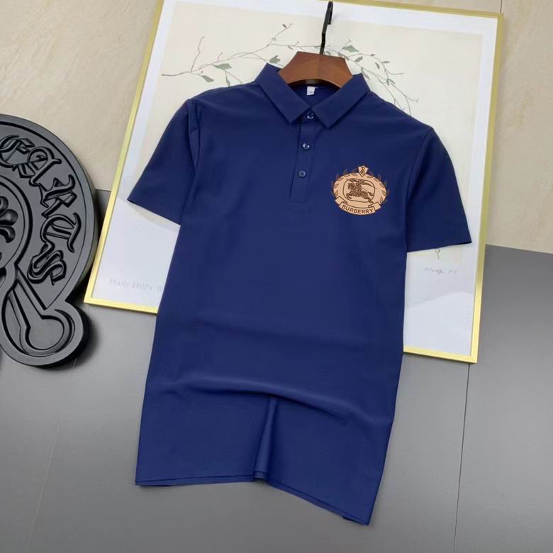 Wholesale Cheap B urberry Short Sleeve Lapel Replica T Shirts for Sale