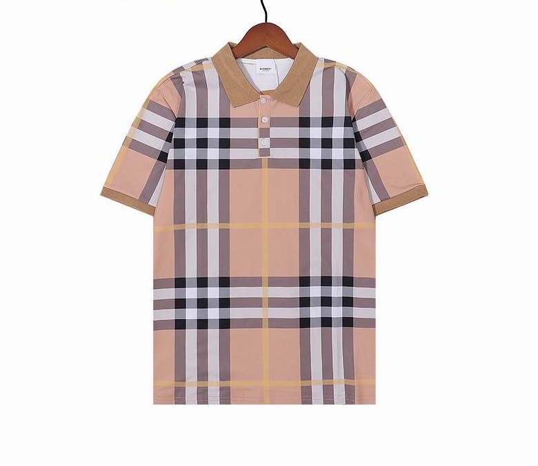 Wholesale Cheap B urberry Short Sleeve Lapel Replica T Shirts for Sale