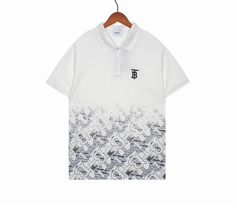 Wholesale Cheap B urberry Short Sleeve Lapel Replica T Shirts for Sale