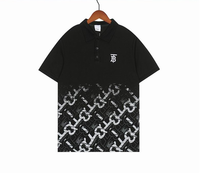 Wholesale Cheap B urberry Short Sleeve Lapel Replica T Shirts for Sale