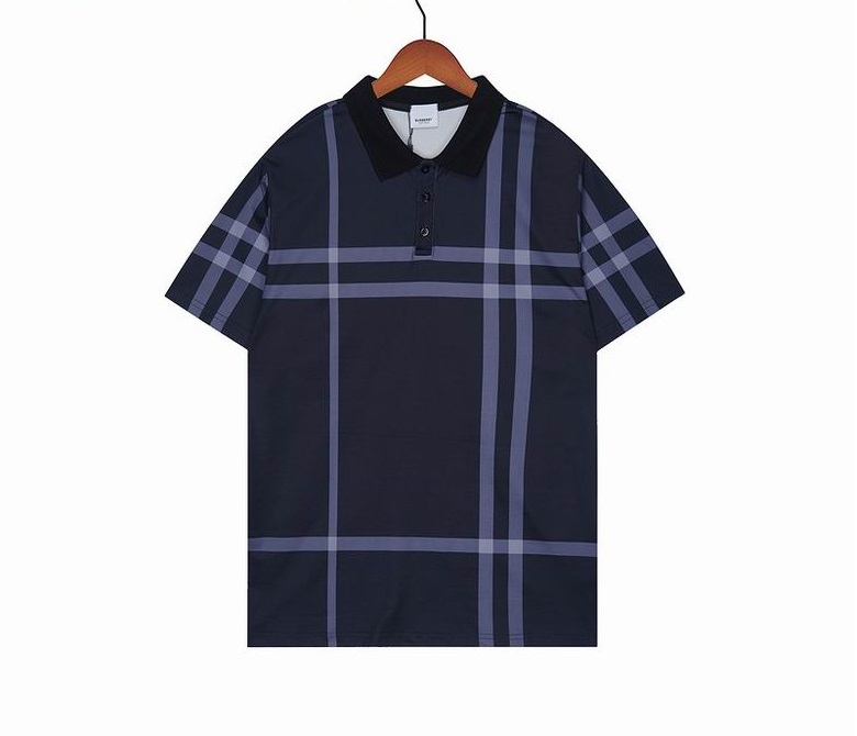 Wholesale Cheap B urberry Short Sleeve Lapel Replica T Shirts for Sale