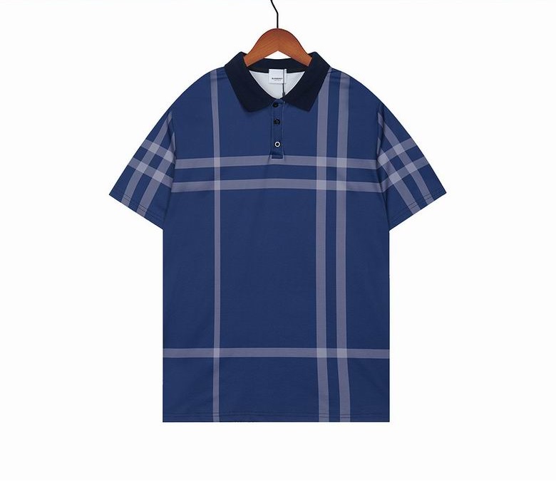 Wholesale Cheap B urberry Short Sleeve Lapel Replica T Shirts for Sale