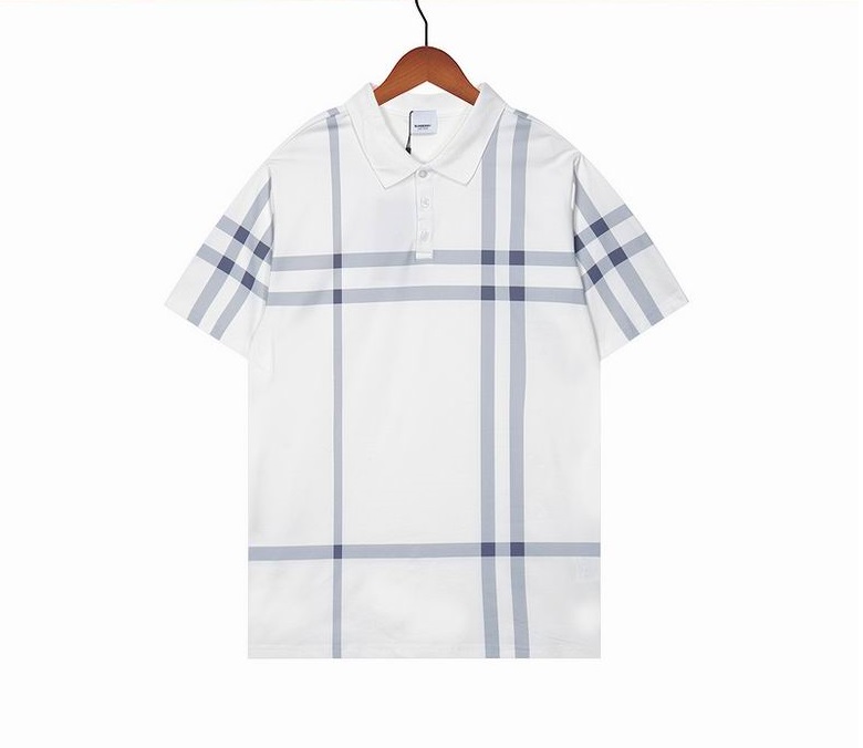 Wholesale Cheap B urberry Short Sleeve Lapel Replica T Shirts for Sale