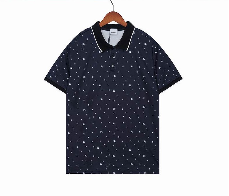 Wholesale Cheap B urberry Short Sleeve Lapel Replica T Shirts for Sale