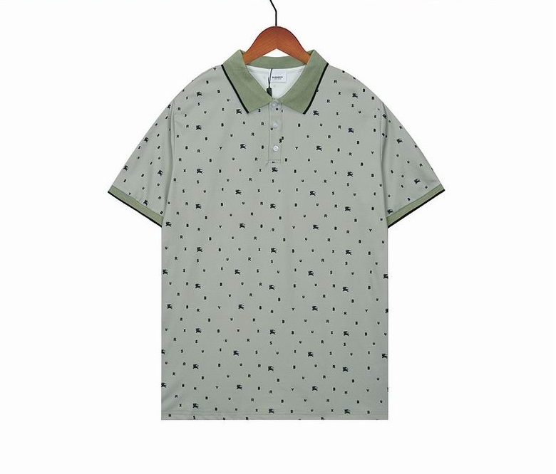 Wholesale Cheap B urberry Short Sleeve Lapel Replica T Shirts for Sale