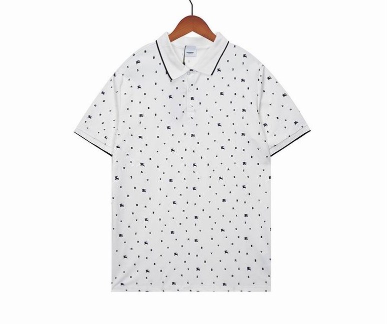 Wholesale Cheap B urberry Short Sleeve Lapel Replica T Shirts for Sale