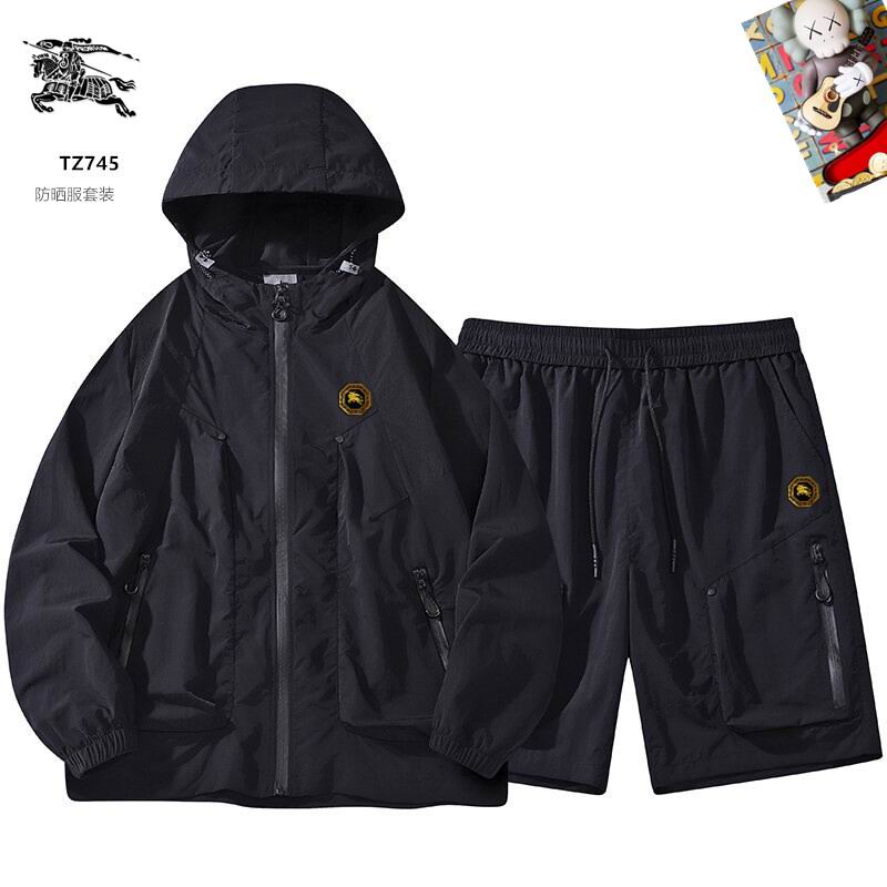 Wholesale High quality B.urberry Replica Designer Short Hooded Jackets set for Sale