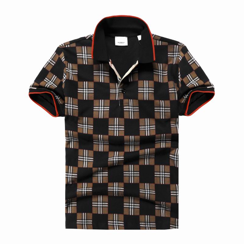 Wholesale Cheap B urberry Short Sleeve Lapel Replica T Shirts for Sale