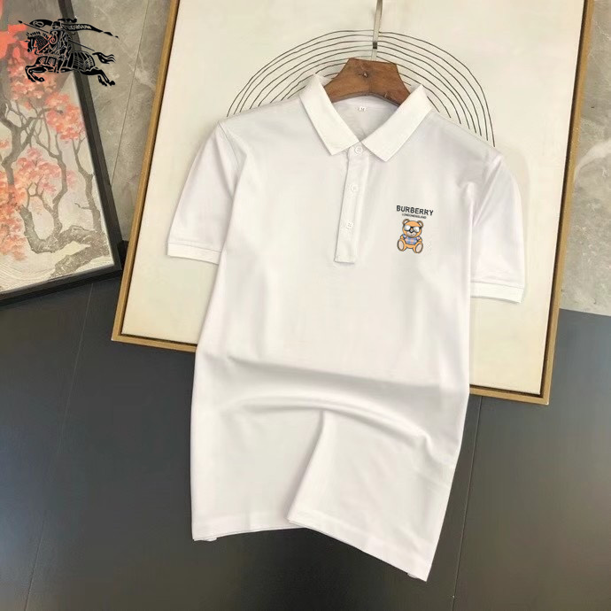 Wholesale Cheap B urberry Short Sleeve Lapel Replica T Shirts for Sale