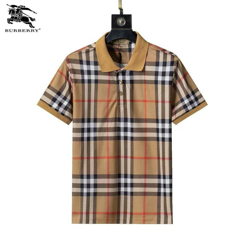 Wholesale High quality B urberry Short Sleeve Lapel men T Shirts for Sale