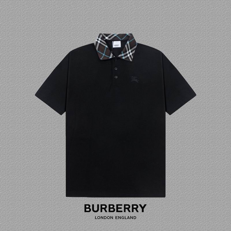 Wholesale Cheap B.urberry Men's Short Sleeve Lapel T Shirts for Sale