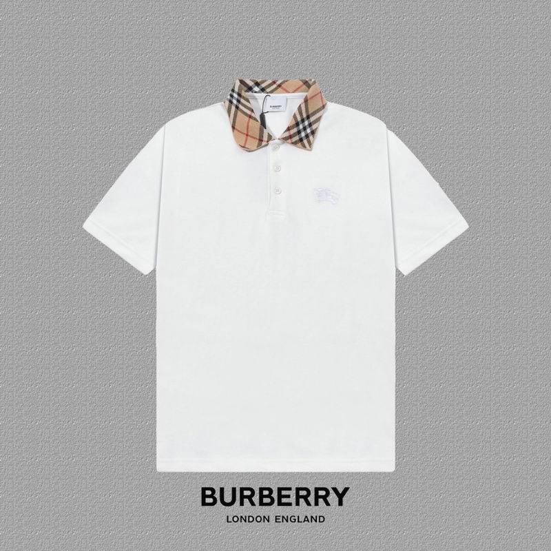 Wholesale Cheap B.urberry Men's Short Sleeve Lapel T Shirts for Sale