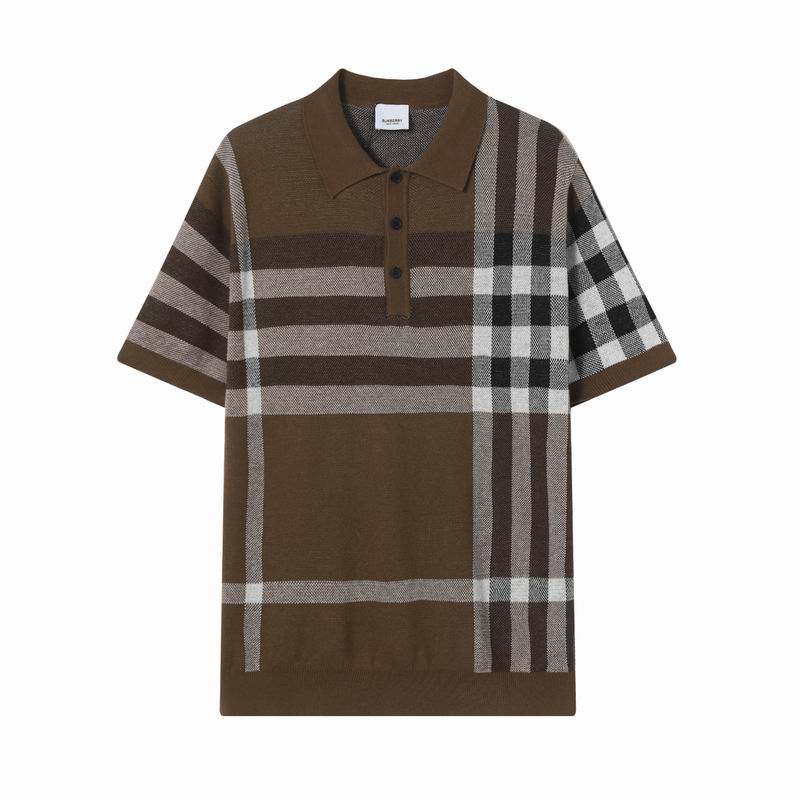Wholesale Cheap B.urberry Short Sleeve Lapel T Shirts for sale