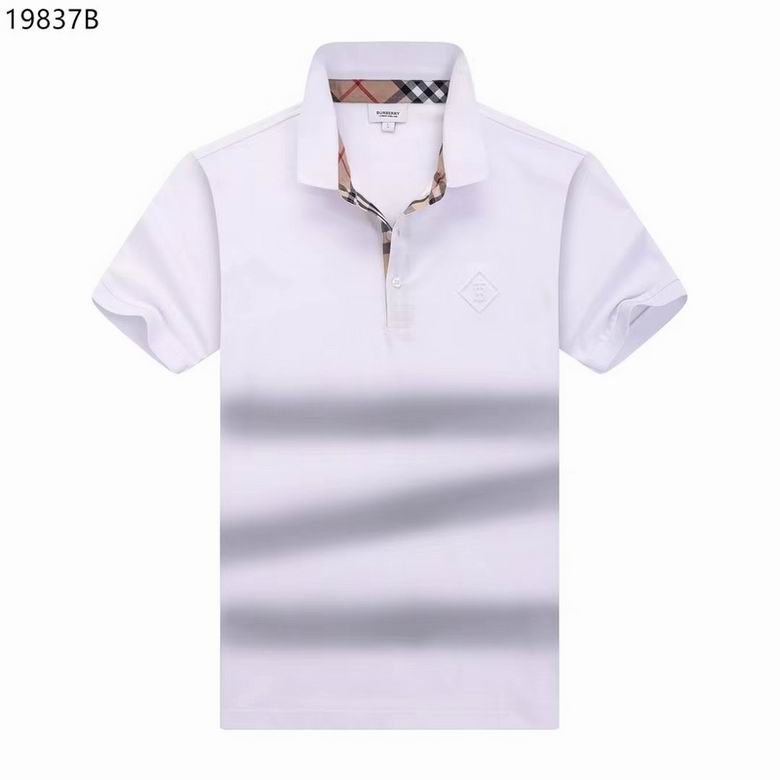 Wholesale Cheap B urberry Short Sleeve Lapel Replica T Shirts for Sale