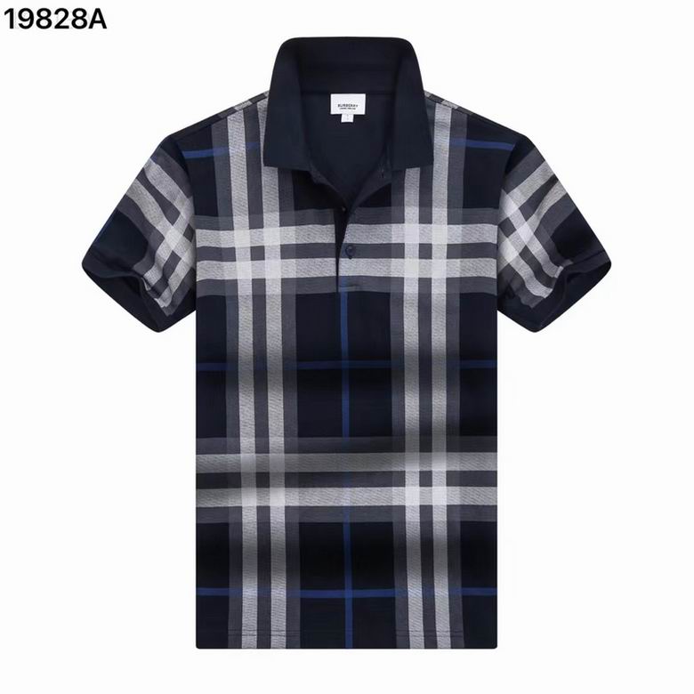 Wholesale Cheap B urberry Short Sleeve Lapel Replica T Shirts for Sale