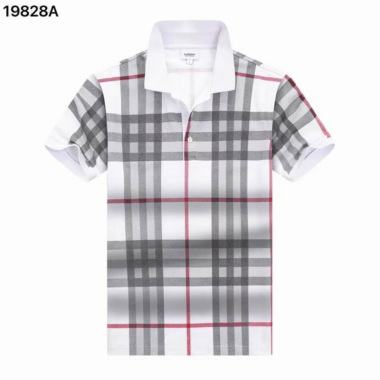 Wholesale Cheap B urberry Short Sleeve Lapel Replica T Shirts for Sale