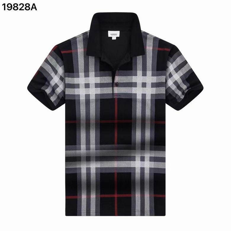 Wholesale Cheap B urberry Short Sleeve Lapel Replica T Shirts for Sale