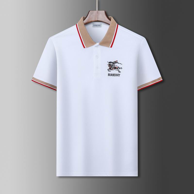 Wholesale Cheap B.urberry Men's Short Sleeve Lapel T Shirts for Sale