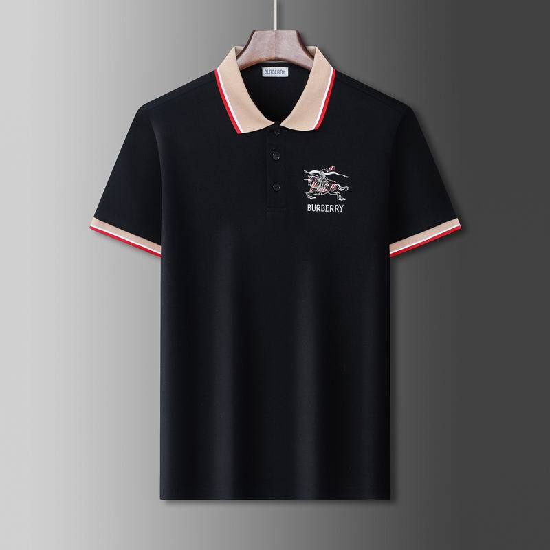 Wholesale Cheap B.urberry Men's Short Sleeve Lapel T Shirts for Sale