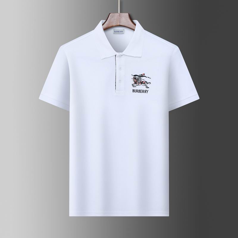 Wholesale Cheap B.urberry Men's Short Sleeve Lapel T Shirts for Sale