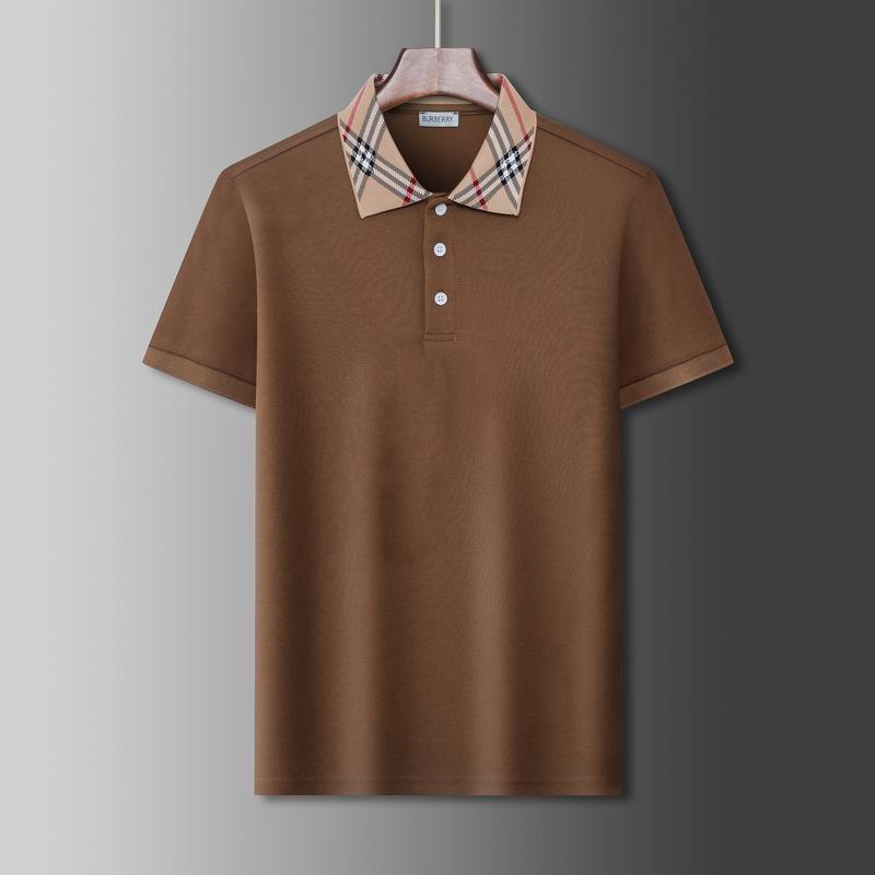 Wholesale Cheap B.urberry Men's Short Sleeve Lapel T Shirts for Sale