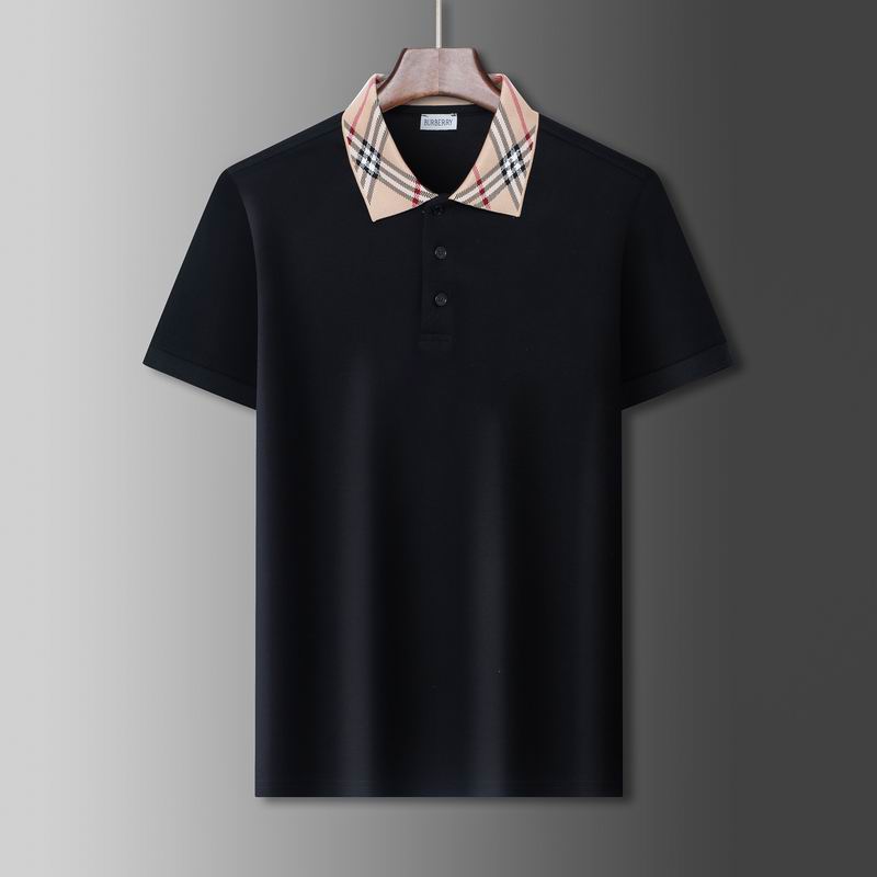 Wholesale Cheap B.urberry Men's Short Sleeve Lapel T Shirts for Sale