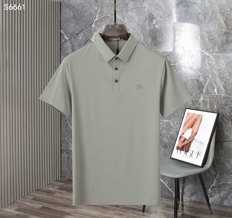 Wholesale Cheap B.urberry Men's Short Sleeve Lapel T Shirts for Sale