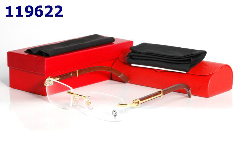 Wholesale Cheap Replica Cartier Wood Frame Glasses for sale