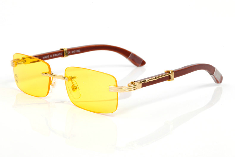 Wholesale Cheap Cartier eyeglasses Wood Frames for sale