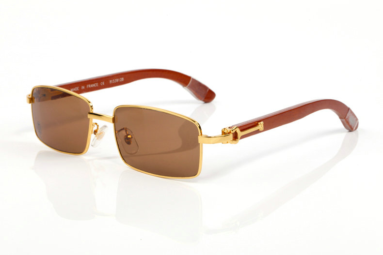 Wholesale Cheap Cartier Metal Eyeglasses Wood Frames for sale