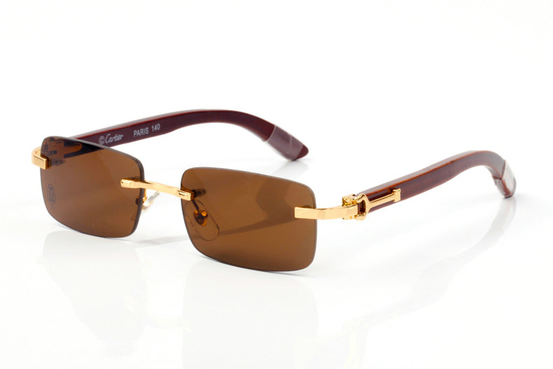 Wholesale Cheap Cartier Metal Eyeglasses Wood Frames for sale