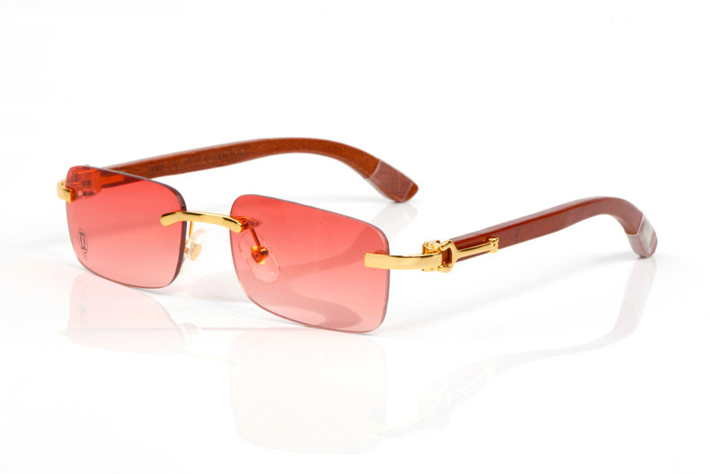 Wholesale Cheap Cartier Metal Eyeglasses Wood Frames for sale