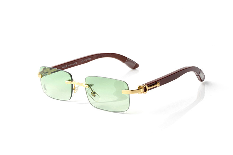 Wholesale Cheap Cartier Metal Eyeglasses Wood Frames for sale