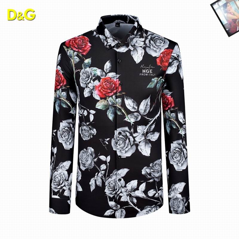 Wholesale High quality Men's D.olce Gabbana Long Sleeve Replica Designer Shirts for sale