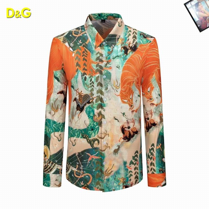 Wholesale High quality Men's D.olce Gabbana Long Sleeve Replica Designer Shirts for sale