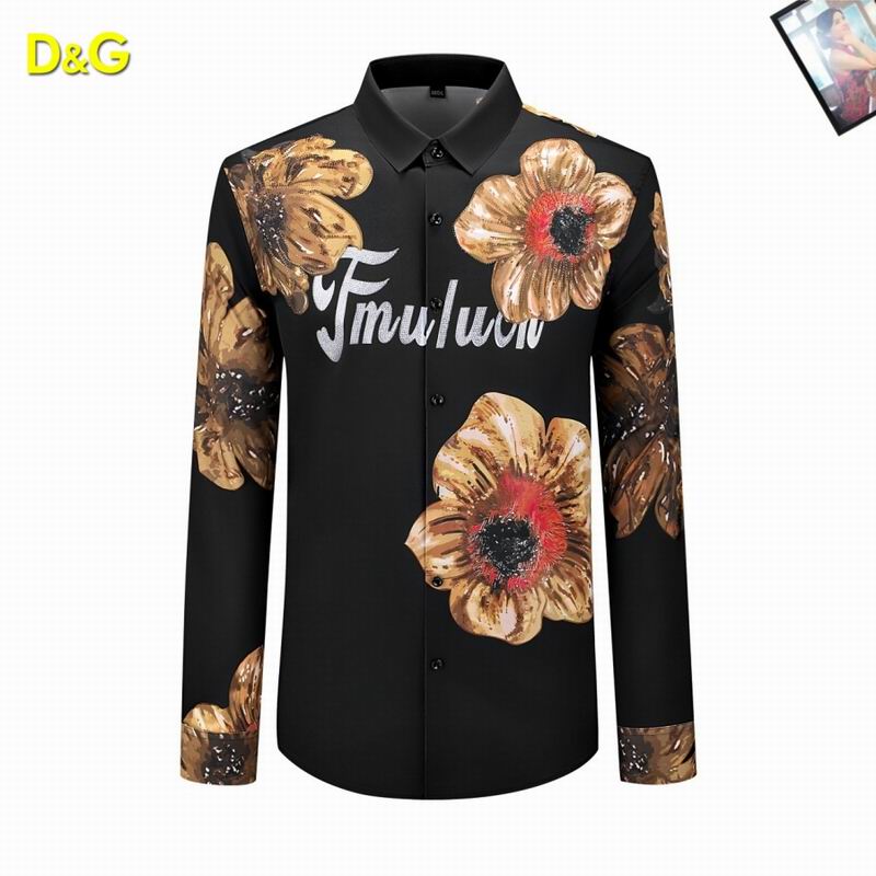 Wholesale High quality Men's D.olce Gabbana Long Sleeve Replica Designer Shirts for sale