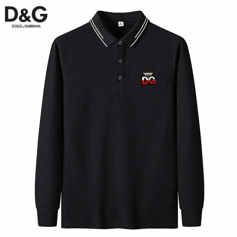 Wholesale Cheap DG Long Sleeve Lapel T Shirts for Sale