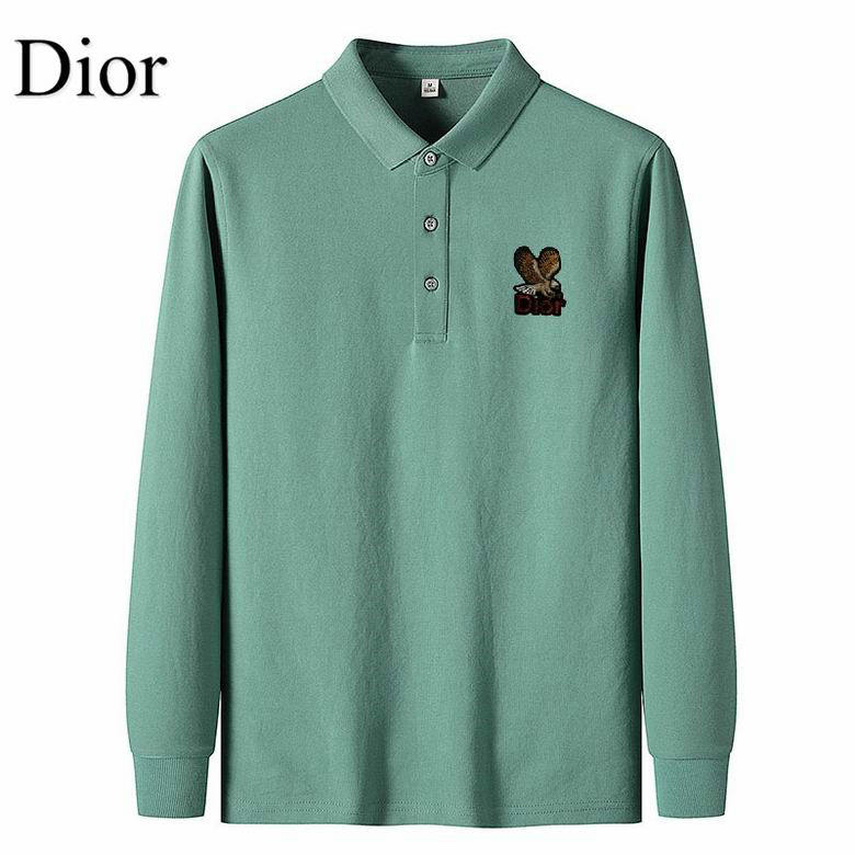 Wholesale Cheap D ior Long Sleeve Lapel T Shirts for Sale
