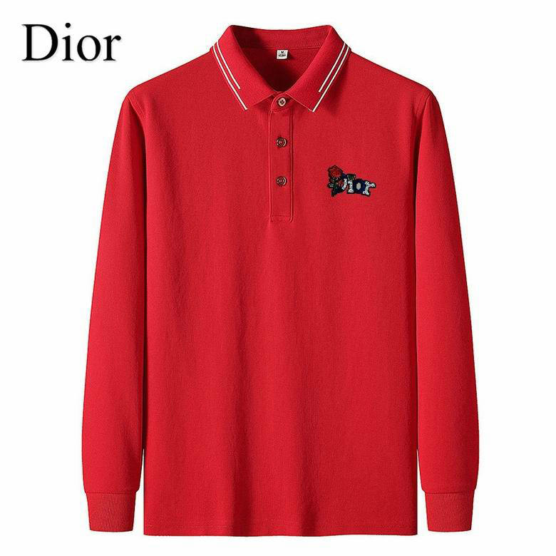 Wholesale Cheap D ior Long Sleeve Lapel T Shirts for Sale