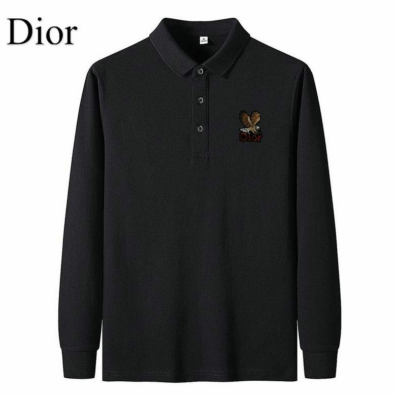 Wholesale Cheap D ior Long Sleeve Lapel T Shirts for Sale