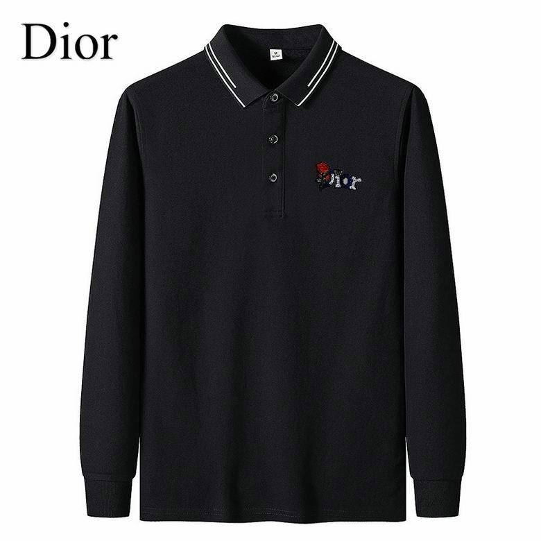 Wholesale Cheap D ior Long Sleeve Lapel T Shirts for Sale