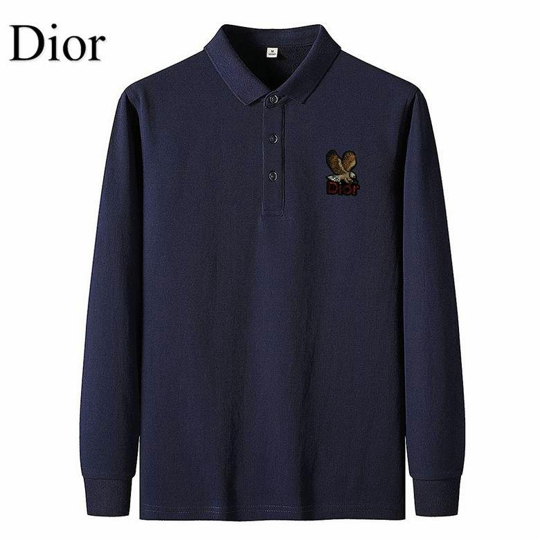 Wholesale Cheap D ior Long Sleeve Lapel T Shirts for Sale